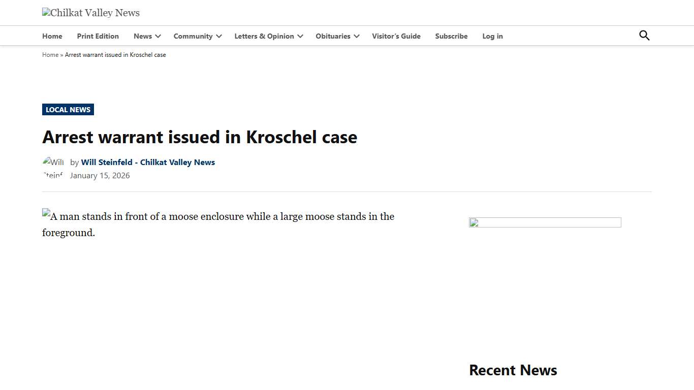 Arrest warrant issued in Kroschel case - Chilkat Valley News